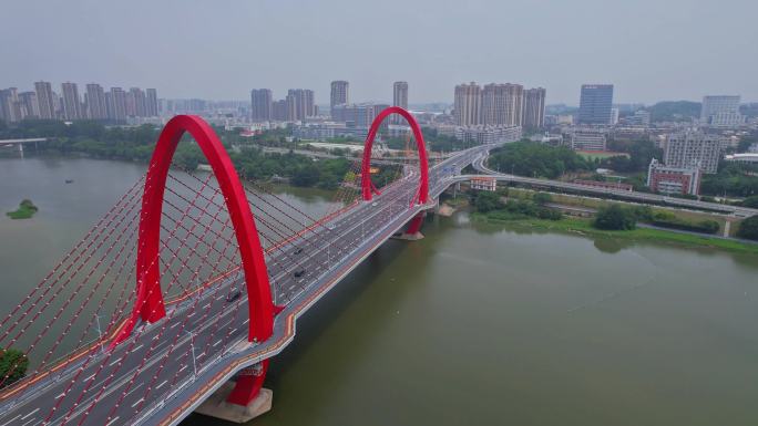 航拍漳州芝山大桥建筑风光