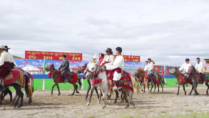 高原赛马 隆重节日 藏族隆重节日
