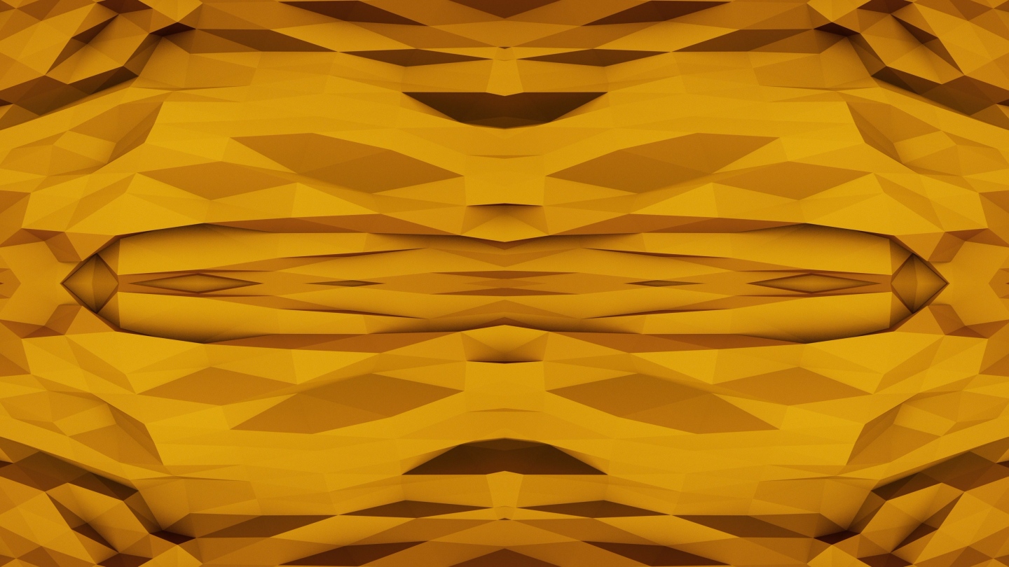 【4K时尚背景】姜黄空间立体几何图形装饰