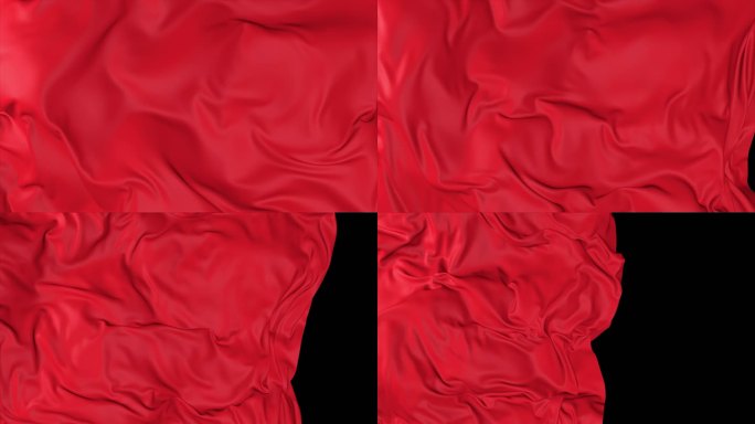 4k红布绸缎掀开划屏过场动画-右到左