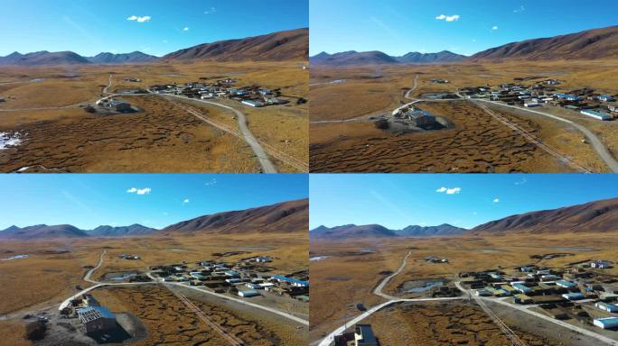 西藏高原 青藏高原 牧区村庄 牧区乡村