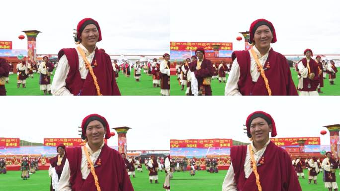 西藏地区民族服饰 穿戴藏装 玛瑙天珠