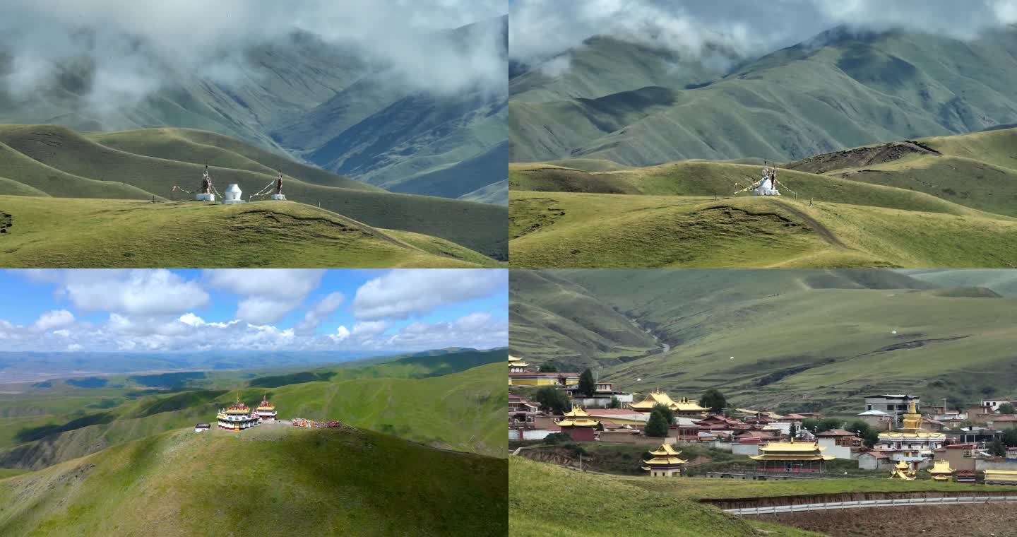 藏区高原圣地寺庙高山