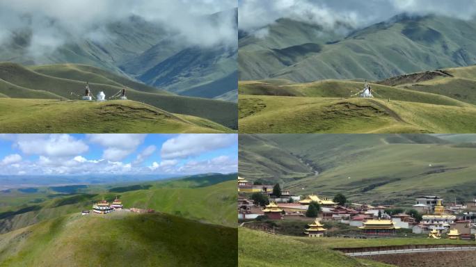 藏区高原圣地寺庙高山