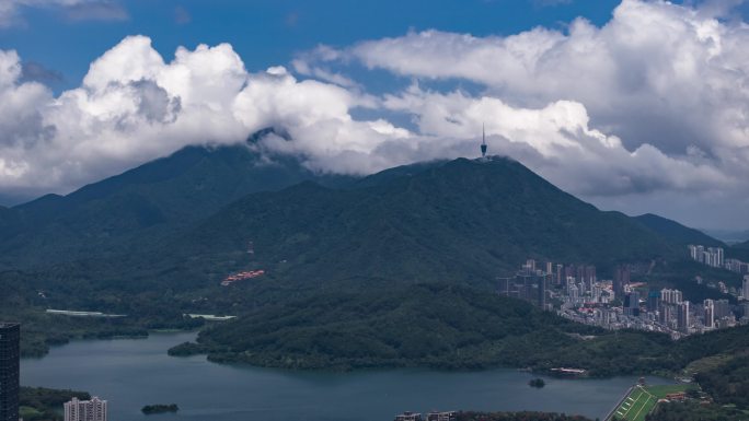 粤港澳大湾区深圳梧桐山云雾延时摄影