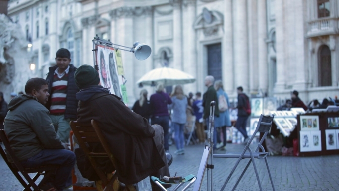 国外街头生活 卖艺街头艺术 意大利
