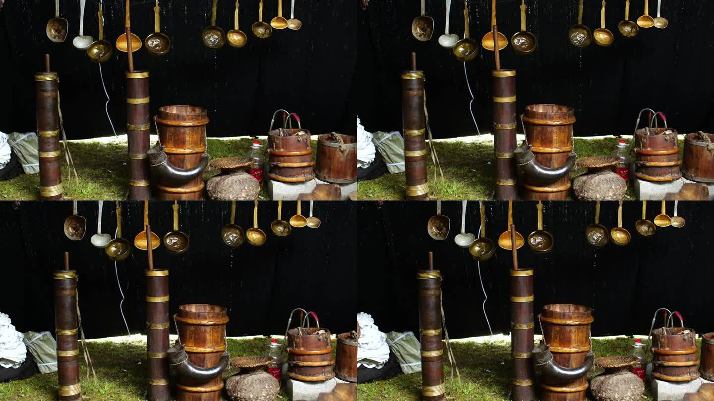 锅碗瓢盆 藏区牧民生活用品 铜瓢铁瓢