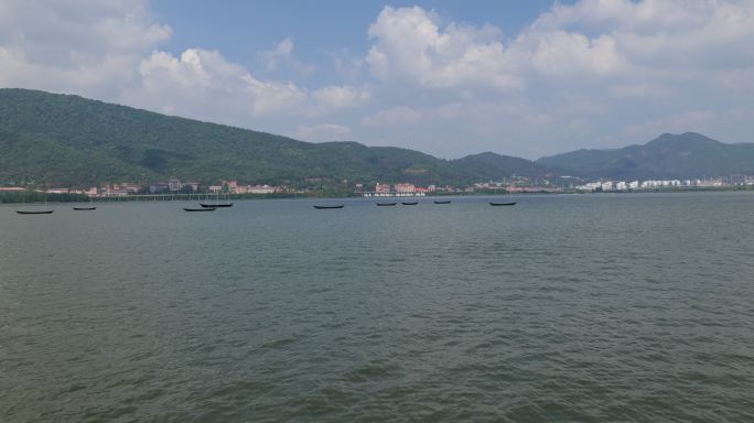 滇池 水面 开阔 睡美人 风景 空镜