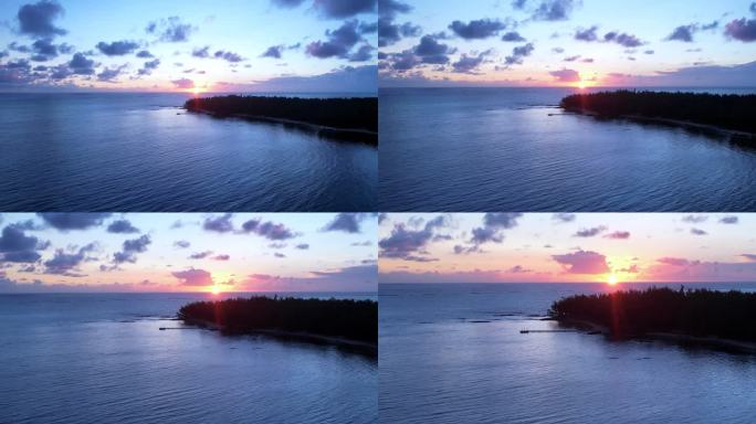 大海-海岛上的日出-唯美天际边逆光