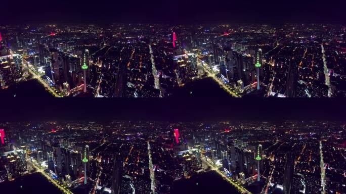 俯瞰城市夜景航拍