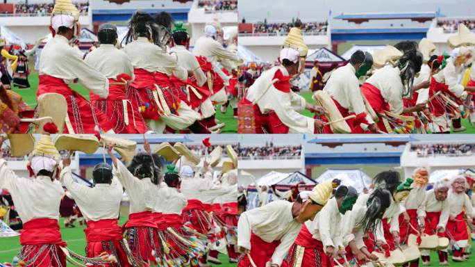 藏族民族服装饰品 载歌载舞 赛马节舞蹈