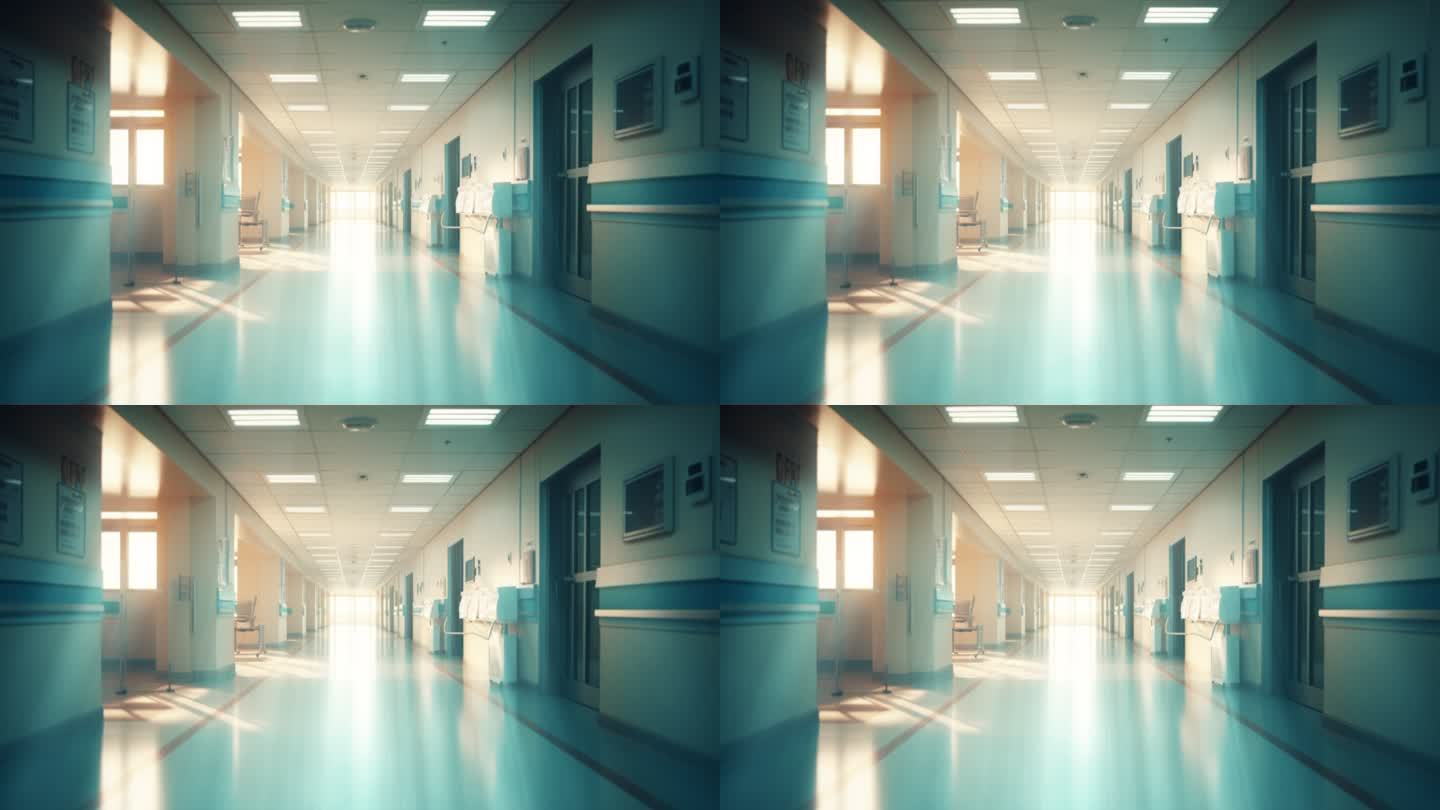 现代医院安静走廊舞台表演背景2
