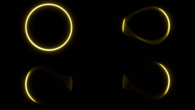 黄色圆环扭曲光环智能语音助手