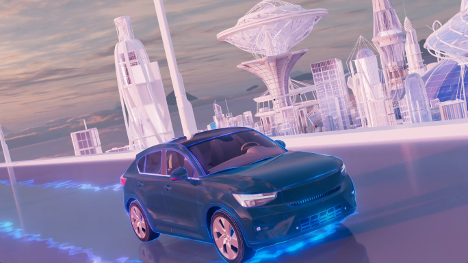未来感新能源汽车虚拟城市