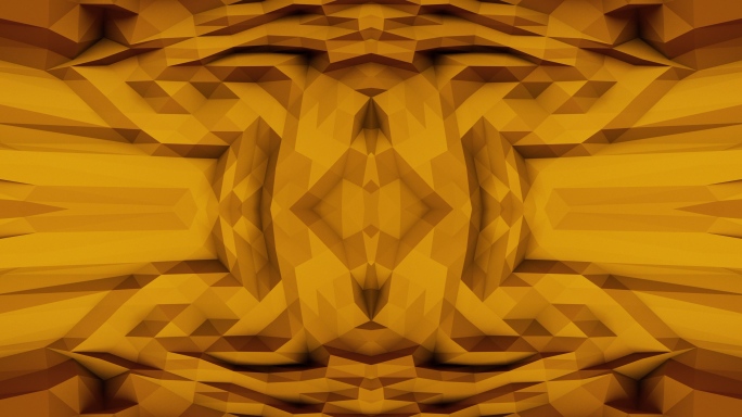 【4K时尚背景】姜黄装饰空间立体几何图形