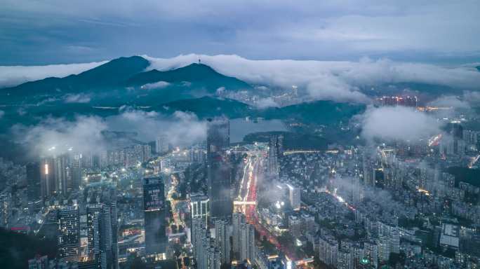 粤港澳大湾区深圳梧桐山云雾延时摄影