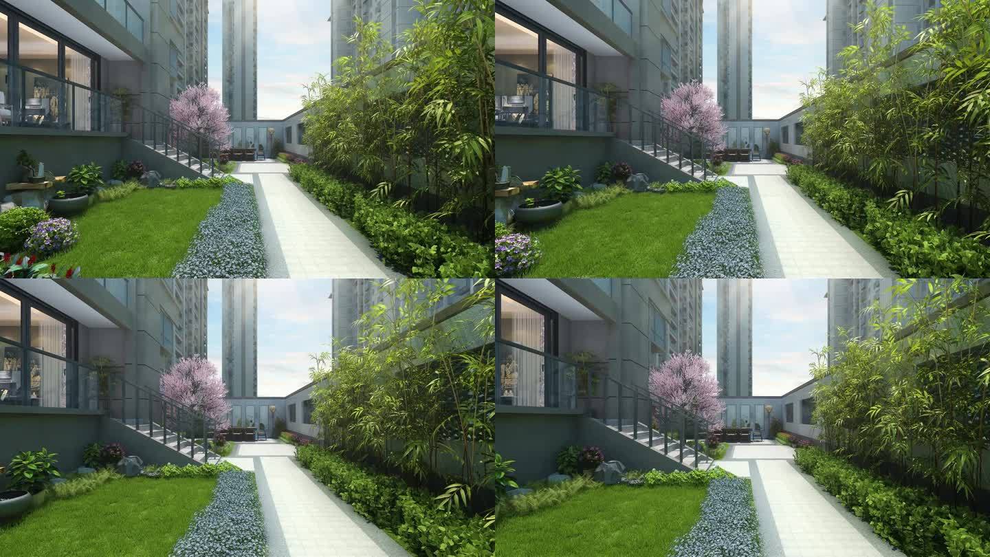 三维动画新中式院子