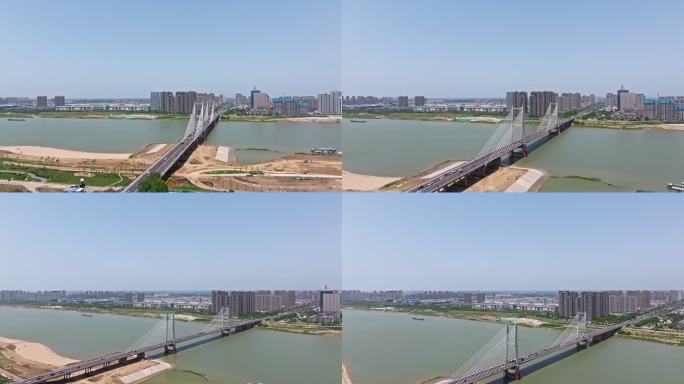 蚌埠市解放路淮河大桥航拍