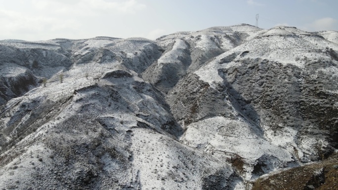 山西黄土高原冬季雪景