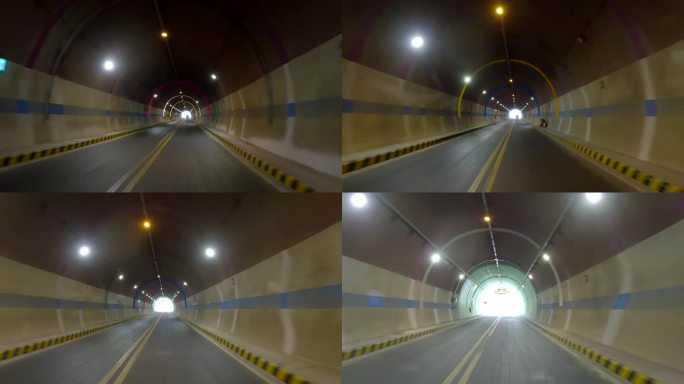 开车第一视角通过隧道4k素材