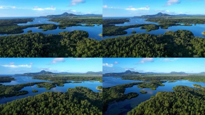 【4K可商用毛里求斯原生态自然景观海陆岛