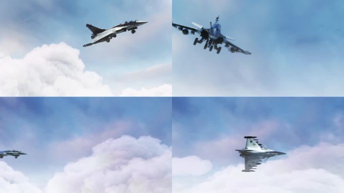 云层 穿梭 战斗机