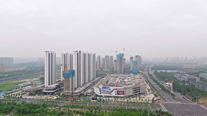 安庆市在建万达广场航拍