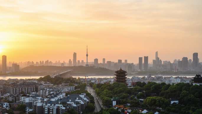 【原创】武汉黄鹤楼与长江两岸建筑景观