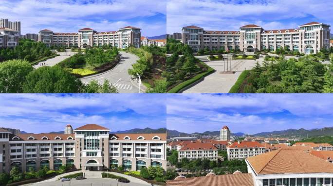 中国海洋大学崂山校区夏天4k航拍2023