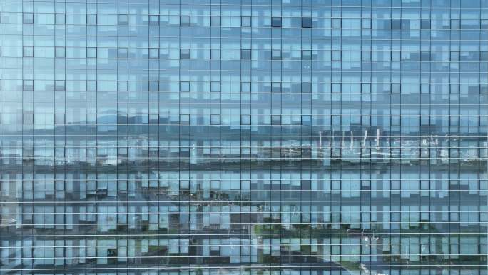 商务写字楼玻璃窗户近景城市商务楼空境素材