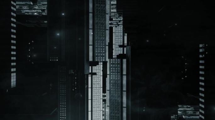 虚拟抽象科幻元宇宙城市建筑穿梭宽屏超宽屏