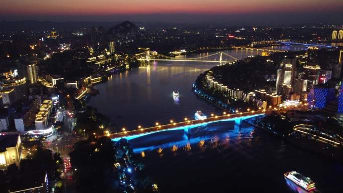 柳州繁华唯美夜景航拍4K