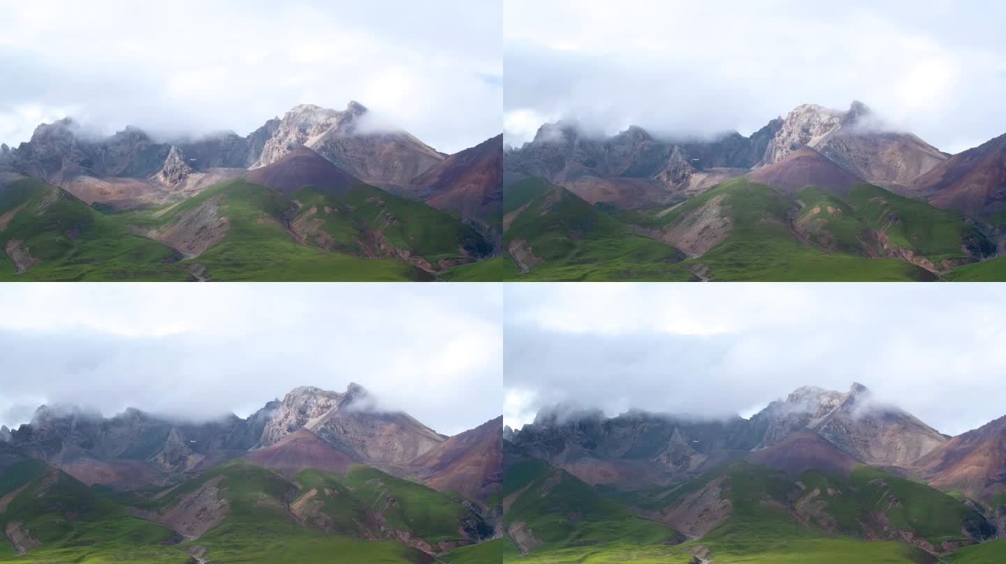 远处云雾 阴天 阴天延时摄影西藏高原那曲