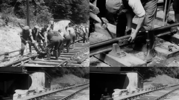 40年代铁路建设 铁路维修 铁路维修工人