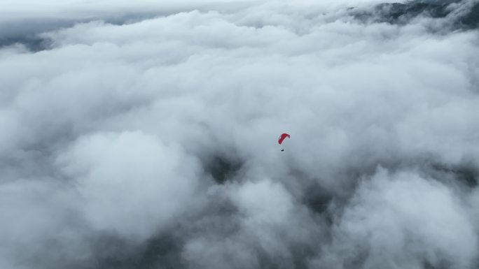 航拍原片 极限运动 滑翔伞 户外