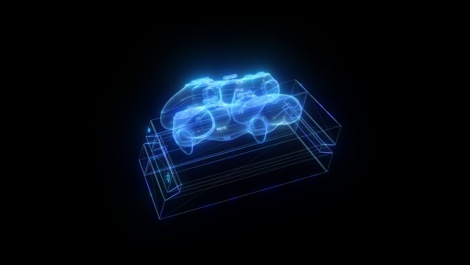 索尼PS游戏机发光全息通道素材