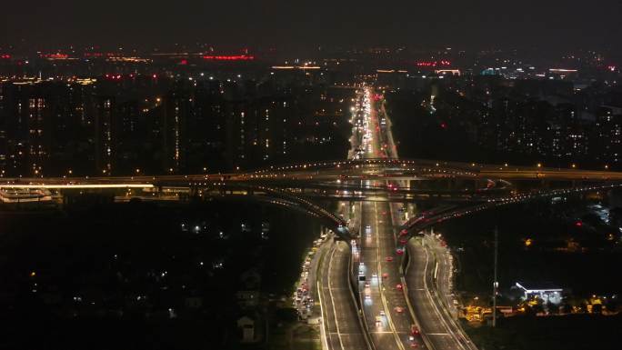 高架桥快闪，加夜景下的九堡大桥