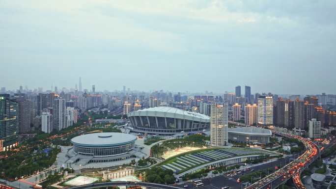 上海内环漕溪北路立交桥夜景