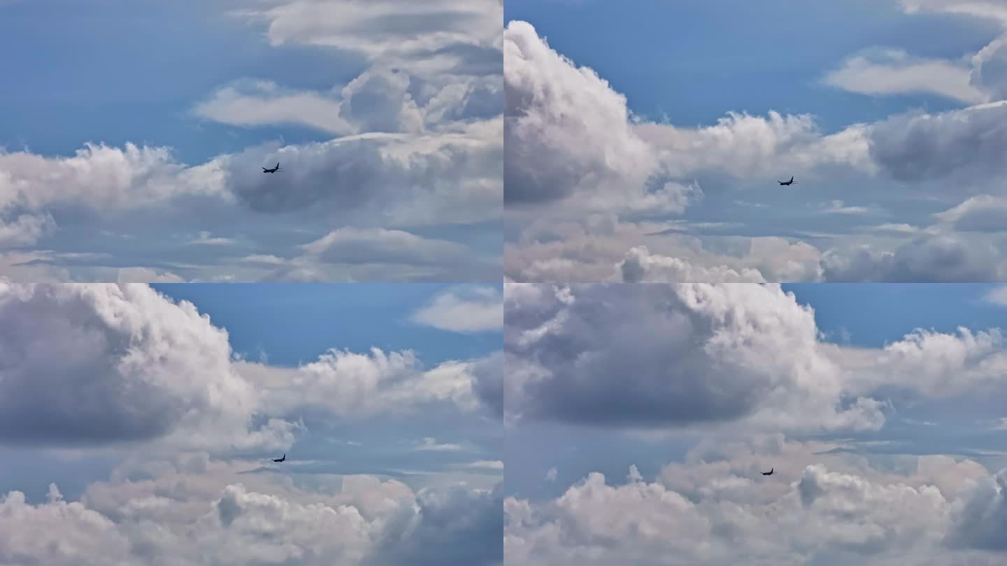 飞机在云中航行