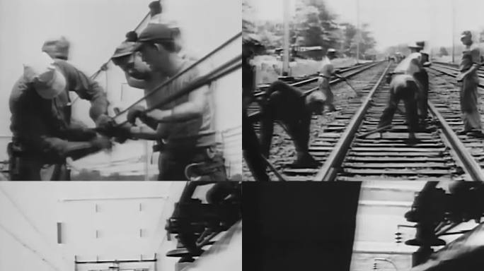 50年代铁路建设   蒸汽机车 铁路维修