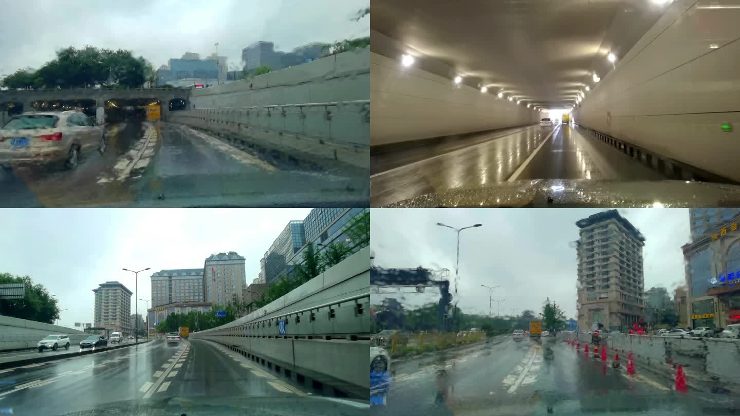 雨水天气刹车灯 雨季雨天汽车北京