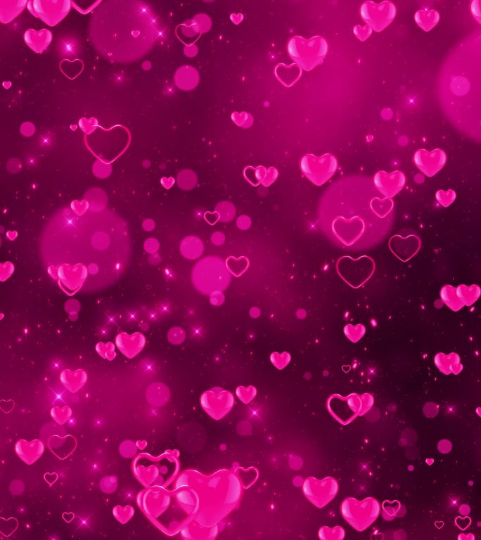 浪漫粉红色爱心粒子背景