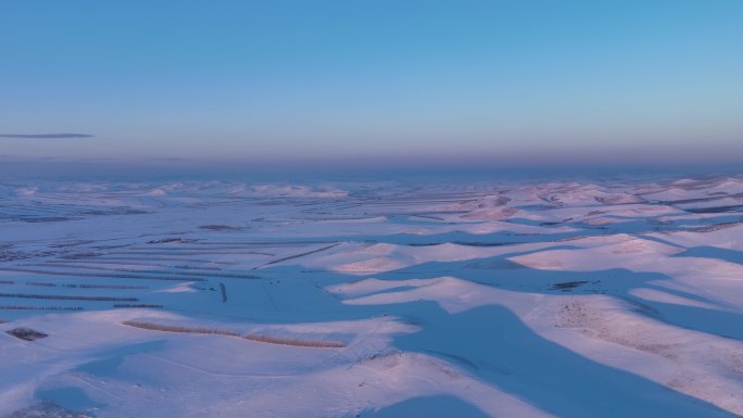 航拍雪域雪原风光