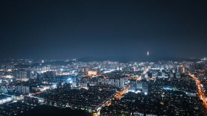 淮北市夜景航拍延时