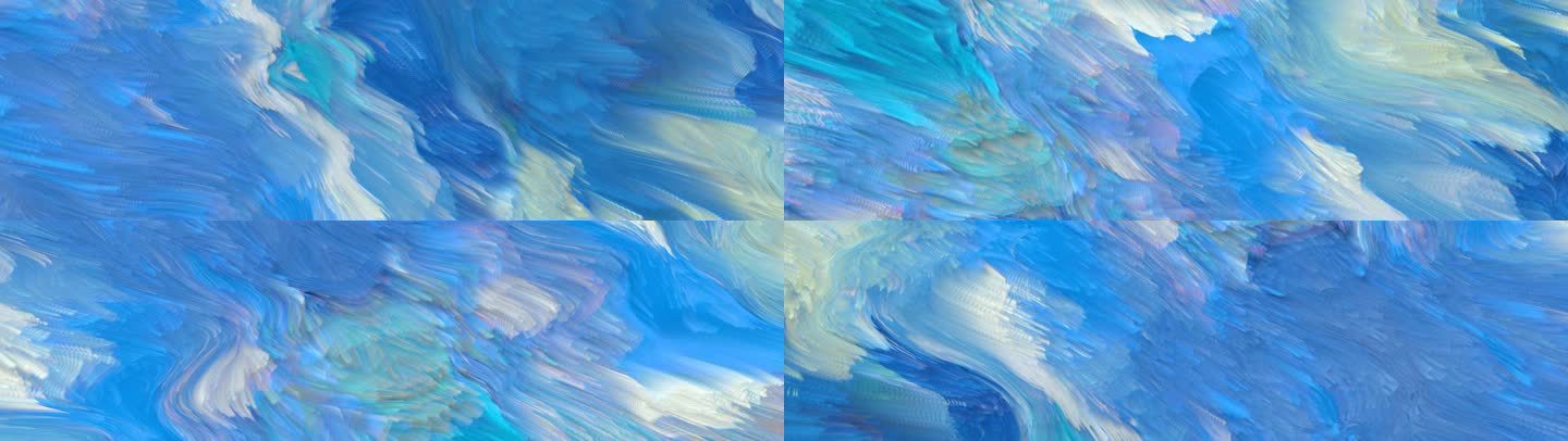 抽象艺术海浪涌动粒子背景短片投影4764