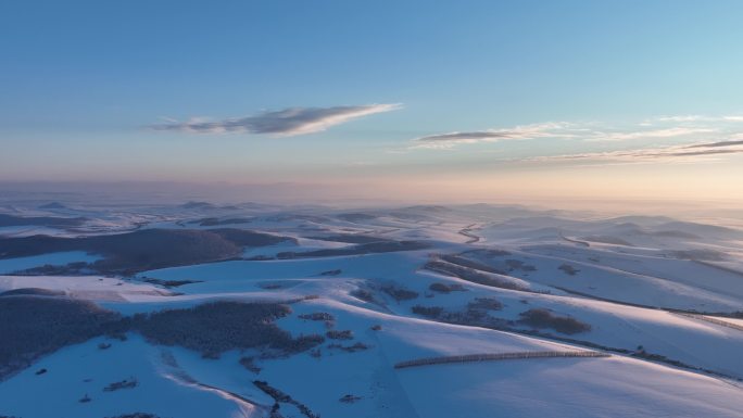 航拍雪域雪原风光