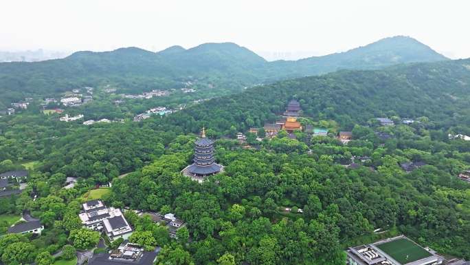 西湖雷峰寺航拍