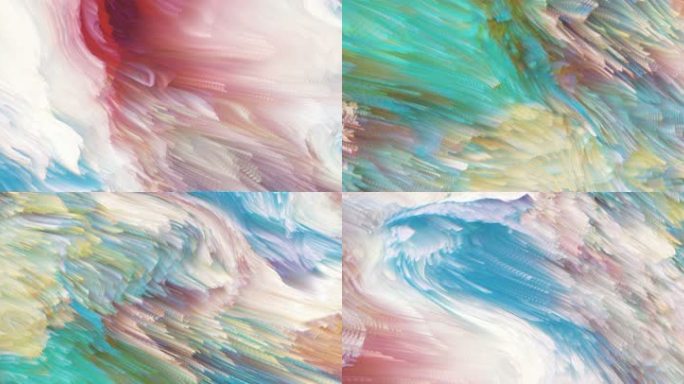 抽象艺术海浪涌动粒子背景短片投影7930