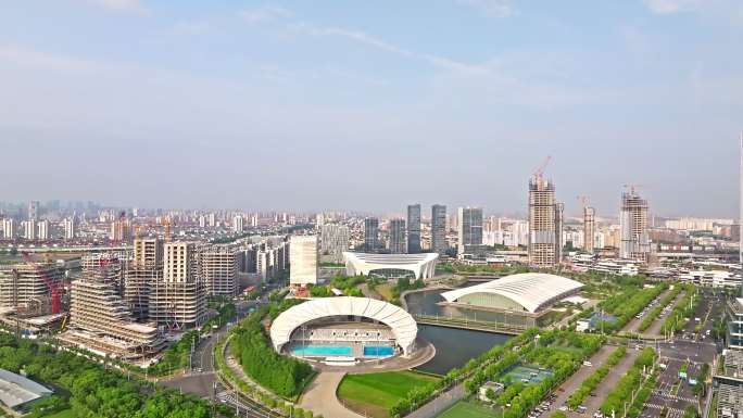 上海浦发银行东方体育中心航拍