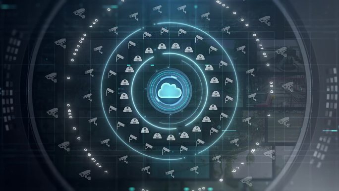 科技蓝色云监控图标平台